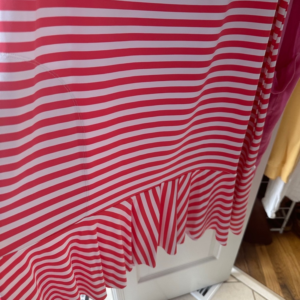 Tommy Bahama Hot Pink White dress w ruffle New with Tags - Picture 5 of 5